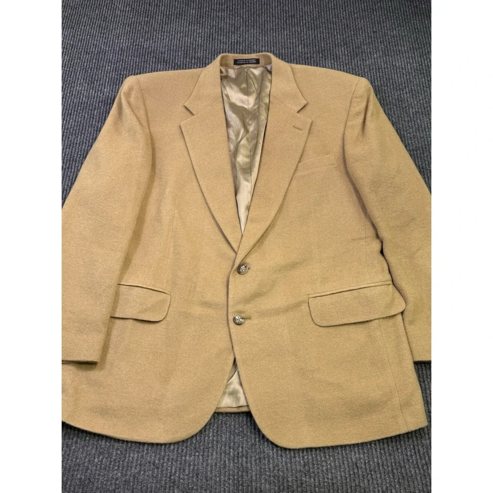 VTG Stafford Brown 100% Camel Hair Sport Coat 2 Button Blazer Jacket 44R Ivy